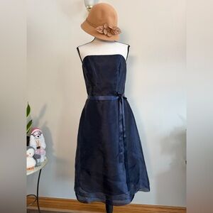 After Six Midnight Blue Strapless Dress